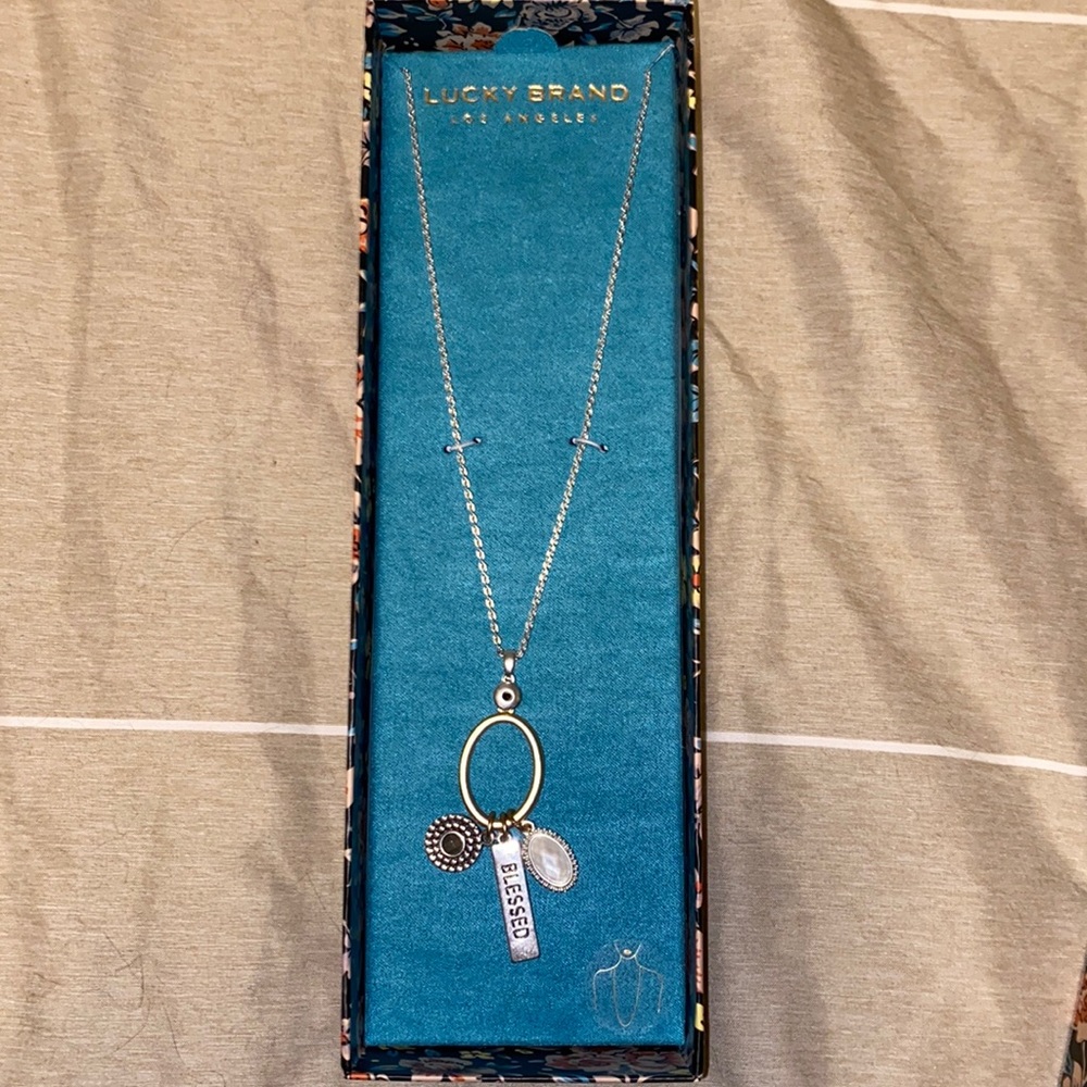 Silver Lucky Brand Charm Necklace
